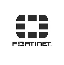 Fortinet logo featuring red segmented shield and bold text