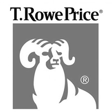T. Rowe Price logo with white ram icon on blue square background