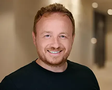 Company headshot of a professional man photographed in Mountain View by Dean Birinyi